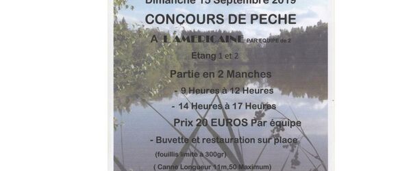 Affiche concours de pêche du mois de septembre 2019 organisé par l'association  "Les amis de la Tourbière".